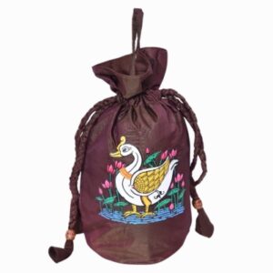 Home hamsa pattachitra silk potli